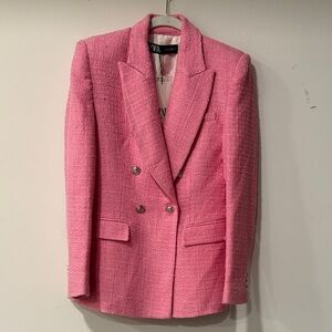 Zara Pink Textured Blazer